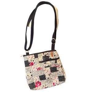 Donna Sharp. Stylish Black, White, Pink Patchwork Shoulder Bag
